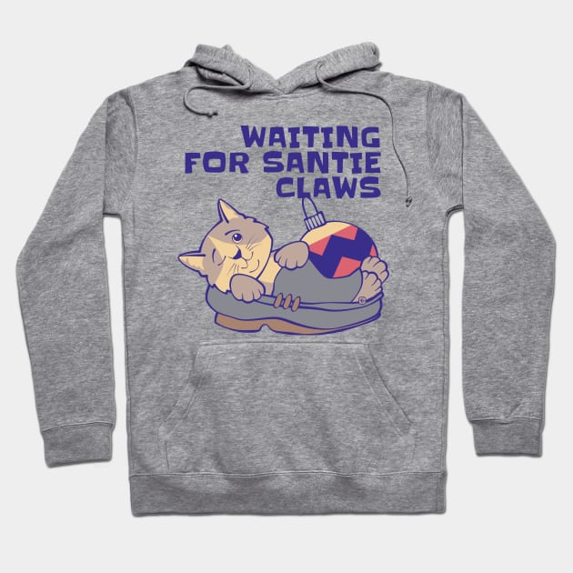 Waiting for Santie Claws Cat Hoodie by Sue Cervenka